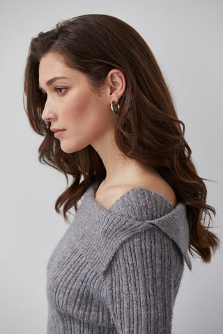 Shanie Brushed Ribbed-Knit Sweater