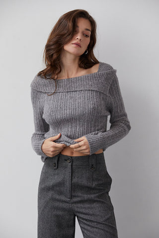 Shanie Brushed Ribbed-Knit Sweater