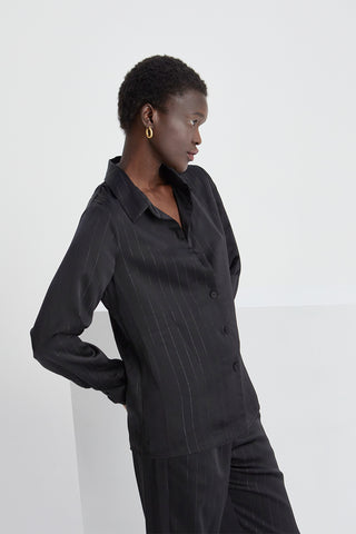 Maurice Satin Pinstripe Shirt
