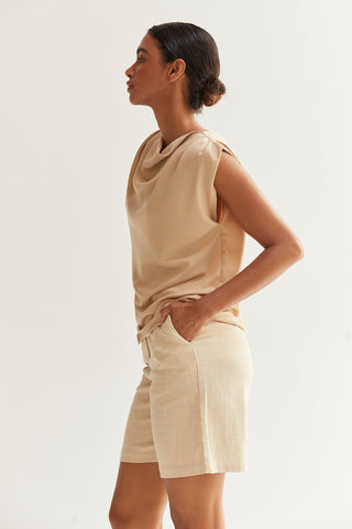 Chlo Cowl Neck Satin Top