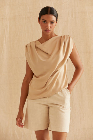 Chlo Cowl Neck Satin Top
