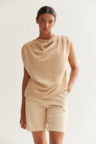 Chlo Cowl Neck Satin Top