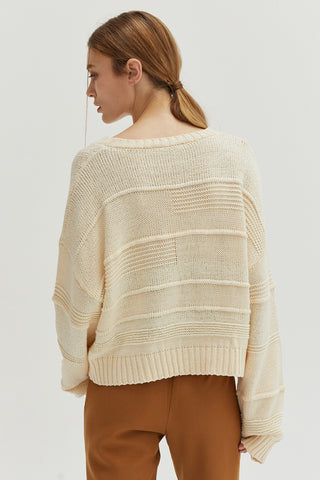 Cassi Textured Striped Sweater