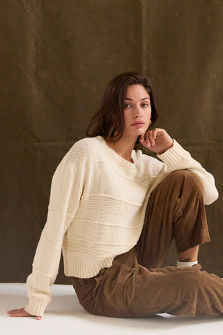 Cassi Textured Striped Sweater