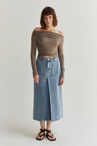 Tania Knit Top - Dark Taupe