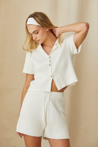 Alex Cotton Waffle Knit Top