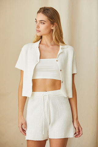 Alex Cotton Waffle Knit Top