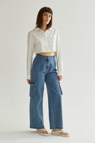 Laura Cropped Button Up Shirt