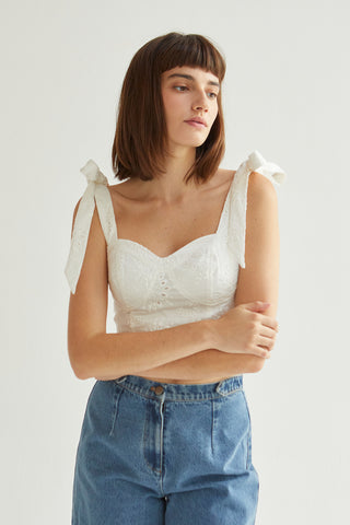 Balia Eyelet Bustier Top