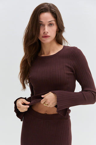 Drea Ribbed Crewneck Knit Top