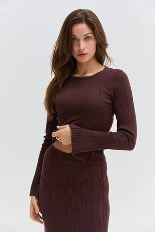 Drea Ribbed Crewneck Knit Top