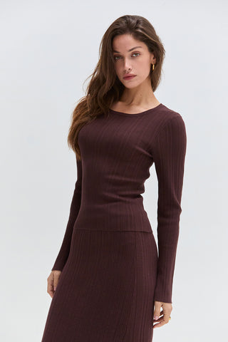 Drea Ribbed Crewneck Knit Top