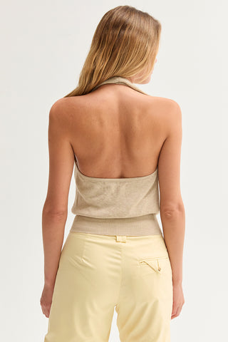 Mila Cowl Neck Halter Knit Top