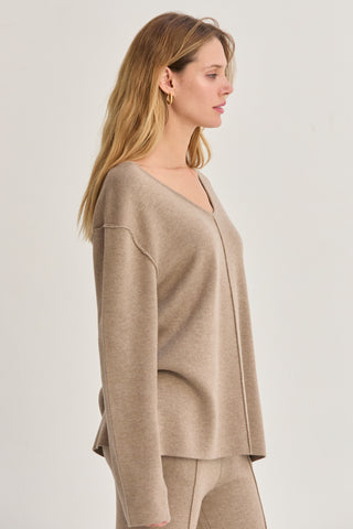 Eve V-neck Lounge Sweater Knit Top