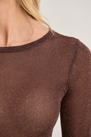 Eliana Lurex Sheer Knit Top