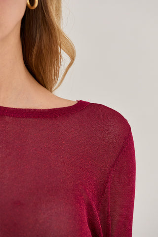 Eliana Lurex Sheer Knit Top