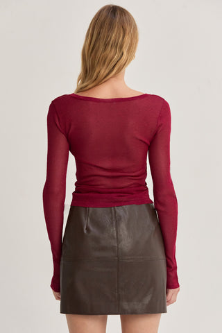 Eliana Lurex Sheer Knit Top