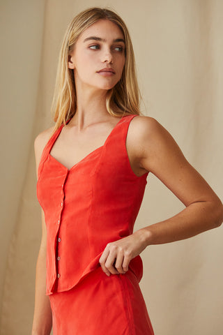 Fatima Sweetheart Cupro Top