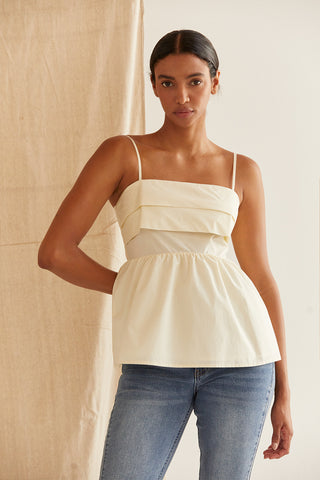 Mindy Pleated Babydoll Camisole Top