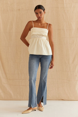 Mindy Pleated Babydoll Camisole Top