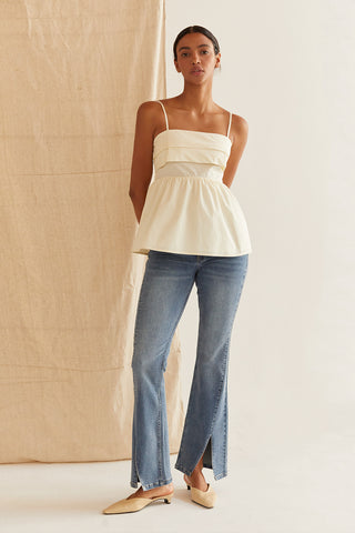 Mindy Pleated Babydoll Camisole Top