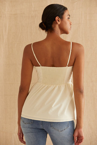 Mindy Pleated Babydoll Camisole Top