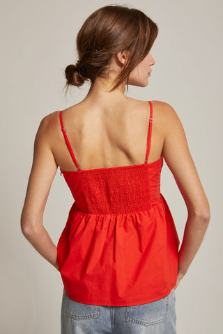 Mindy Pleated Babydoll Camisole Top