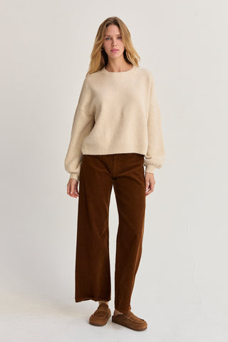 Josie Balloon Sleeve Crewneck Sweater