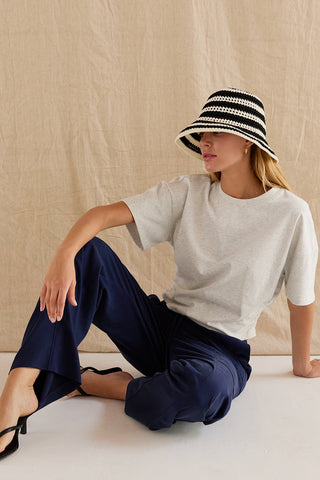 Suzy Semi Cropped Ruched Knit Top