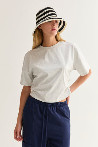 Suzy Semi Cropped Ruched Knit Top