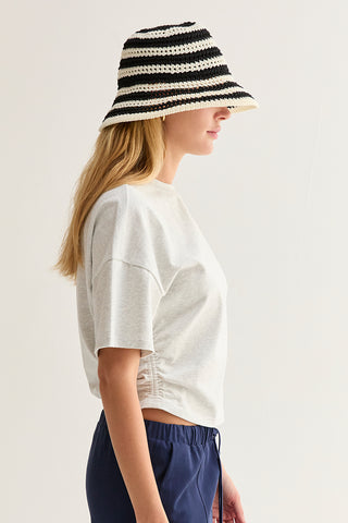 Suzy Semi Cropped Ruched Knit Top