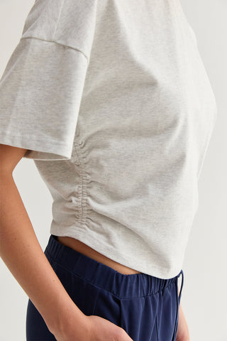Suzy Semi Cropped Ruched Knit Top