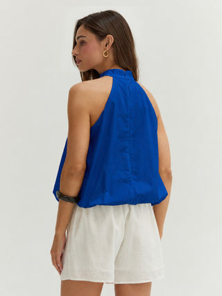 Rachel Bubble Hem Poplin Halter Top
