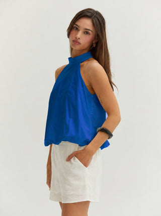 Rachel Bubble Hem Poplin Halter Top