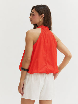 Rachel Bubble Hem Poplin Halter Top