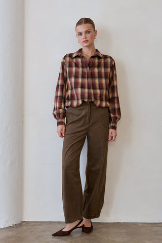 Tory Plaid Bubble Hem Shirt