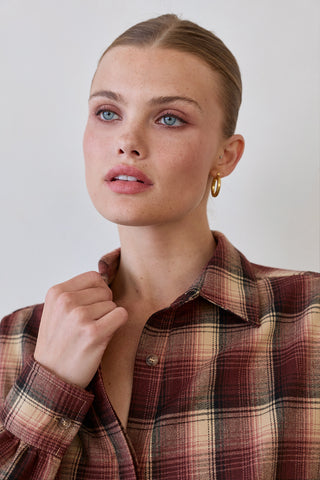 Tory Plaid Bubble Hem Shirt
