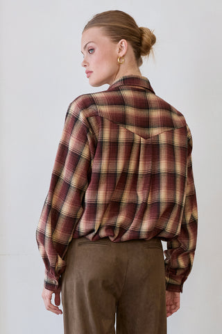 Tory Plaid Bubble Hem Shirt