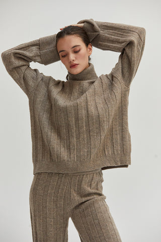 Kai Ribbed Knit Two Piece Sweater Set