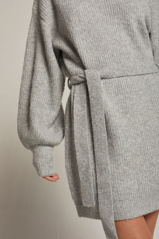 Audrina Turtleneck Belted Mini Sweater Dress