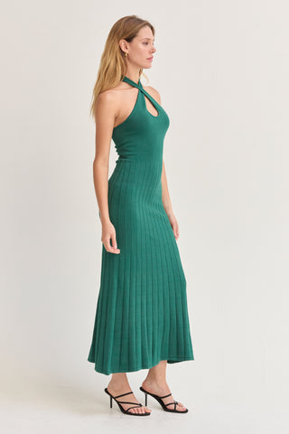 Robin Halter Lurex Knit Midi Dress