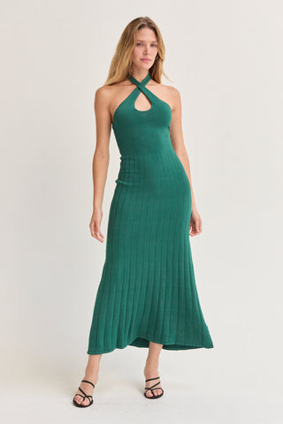 Robin Halter Lurex Knit Midi Dress
