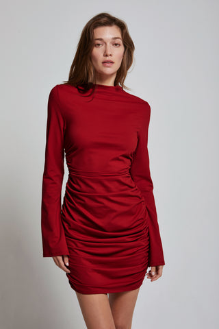 Ciella Ruched Knit Mini Dress