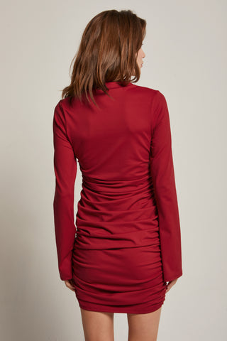 Ciella Ruched Knit Mini Dress