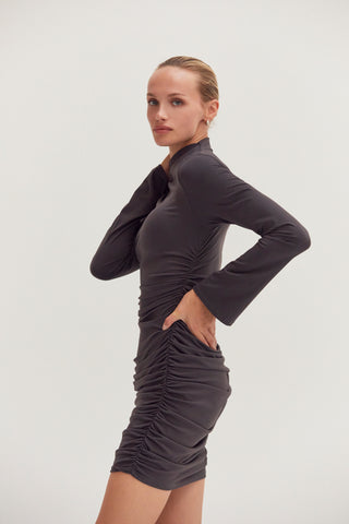Ciella Ruched Knit Mini Dress Ciella Ruched Knit Mini Dress