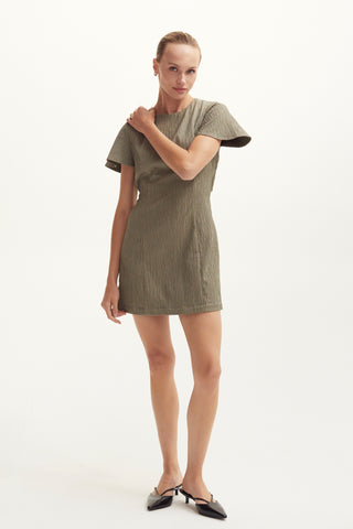 Celene Textured Back Cut Out Mini Dress