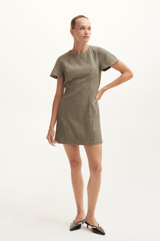 Celene Textured Back Cut Out Mini Dress