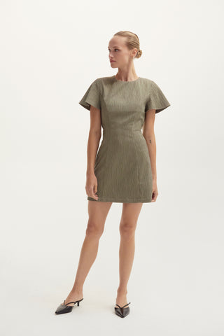 Celene Textured Back Cut Out Mini Dress - Crescent Clothing Celene Textured Back Cut Out Mini Dress - Crescent Clothing