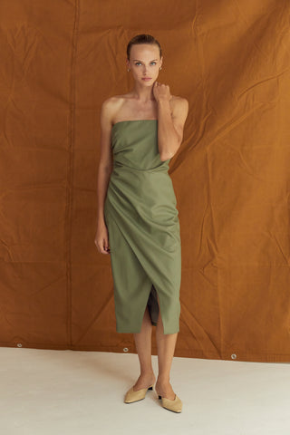Reeve Vegan Leather Tube Midi Dress Reeve Vegan Leather Tube Midi Dress