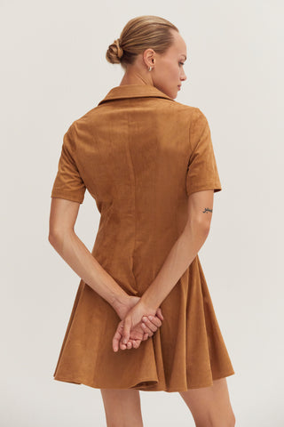 Kenya Fit and Flare Polo Suede Mini Dress